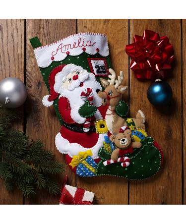 Bucilla Santa and Friends 18 Felt Applique Stocking Kit - DIY Holiday Needlepoint Arts and Crafts - Buy Online on GoSupps.com