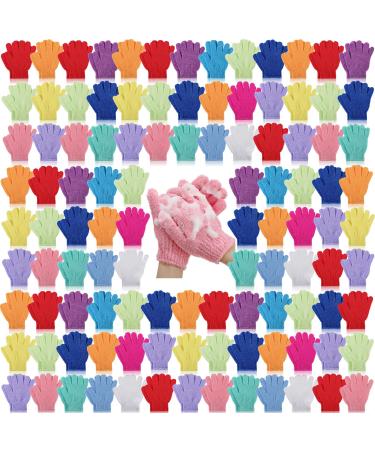 200 Pcs Exfoliating Gloves Bulk for Body Double Sided Exfoliating Bath Gloves Colorful Body Shower Gloves for Men Women Kids Beauty Spa Massage Deep Clean Skin Scrubber Bathing Accessories  13 Colors