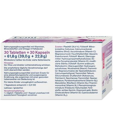 Tetesept Femi Baby - 16 Nutrients for Conception Pregnancy & Lactation - Vitamins & Minerals + DHA - 3-Month Supply - 90 Tablets & 90 Capsules - Buy Online on GoSupps.com
