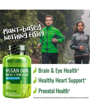 Buy NATURELO Vegan DHA Omega-3 Algae 800 mg - 120 Vegan Softgels - Buy Online on GoSupps.com
