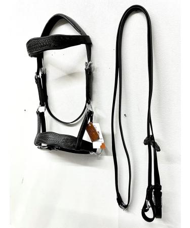 Amazing Horse Stuff Sidepull Bridle - Designer Hand Carving Curved Riding Straps | Full Cob Pony - International Shipping Available - Buy Online on GoSupps.com