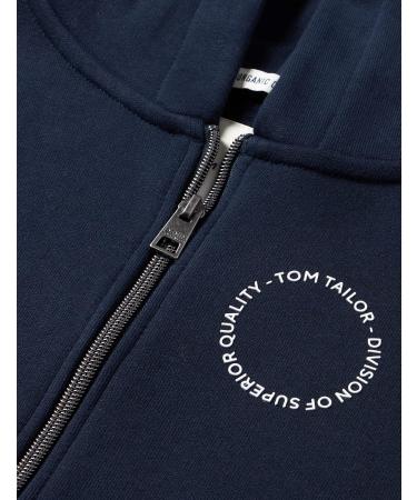TOM TAILOR Boys' Organic Cotton Sweat Jacket with Print - Sky Captain Blue | Childrenswear Size 152 - Eco-Friendly Fashion - Buy Online on GoSupps.com