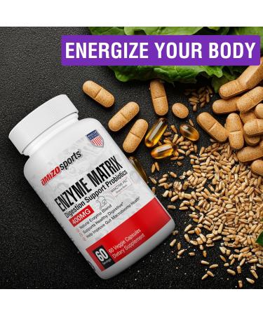 Amizo Enzyme Matrix Digestive Enzymes with Probiotics & Prebiotics 60 Vegan Capsules Gut Health & Bloating Relief for Men & Women Enzyme Supplement for Digestive Comfort & Nutrient Absorption - Buy Online on GoSupps.com