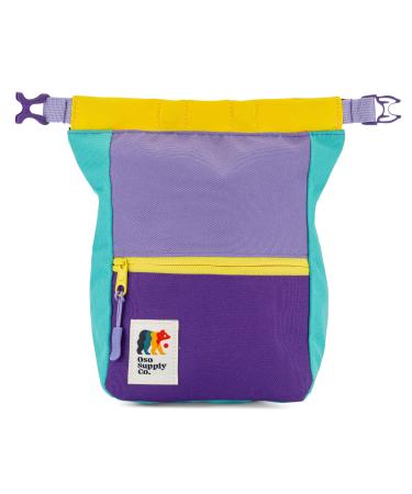 OSO Supply Co Crux Boulder-Creide bucket large chalk bag for climbing chalk pot with a magnetic lock zip pockets and mains bag for climbers weightlifting gymnastics lavender/Sea Foam Green