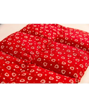 Large 40x30cm Grape Seed Pillow | 6-Chamber Design | Heat & Cold Therapy | Hearts Red Color - Buy Online on GoSupps.com