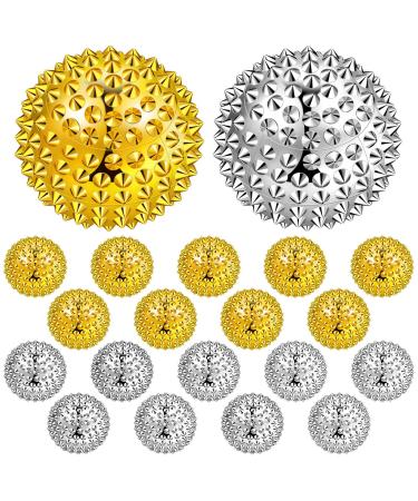 20 pieces magnetic massage ball acupressure ball for hand small hedgehog ball for acupressure therapy magnet massage ball for parents relaxation stress reduction 32 mm diameter (silver golden) - Buy Online on GoSupps.com