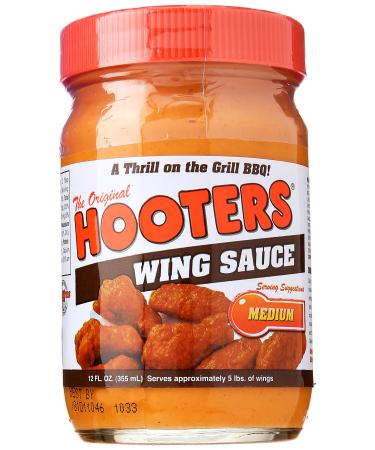 Hooters Wing Sauce, Medium, 12 oz 12 Fl Oz (Pack of 1)