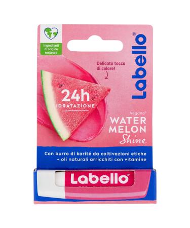 Labello Labello Watermelon Shine Burrocacao Lip 4.8g Colorful and Nourishing Lip Balm with Watermelon Aroma with Shimmer Pigments Moisturizing Lip Balm for 24 Hours with Lip Balm
