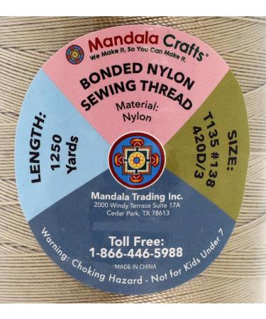 Khaki T135 Bonded Nylon Thread for Sewing - 1250 YDs | Heavy Duty Upholstery Thread for Leather, Jeans, Weaving | Size 138 420D/3 | Mandala Crafts - Buy Online on GoSupps.com