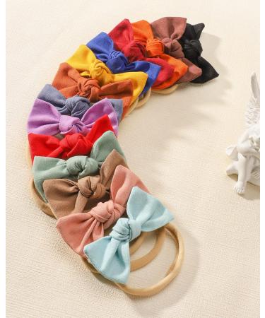Jollybows 20pcs Baby Girl Hair Bow Headband - Nylon Hairbands for Newborns | Cute Hair Accessories for Children - Buy Online on GoSupps.com