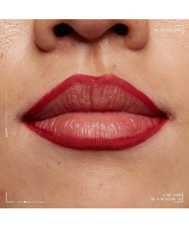 NYX Professional Makeup Line Loud Lip Liner - On A Mission (Blue Red) | Longwear Lip Pencil with Jojoba Oil & Vitamin E - Buy Online on GoSupps.com