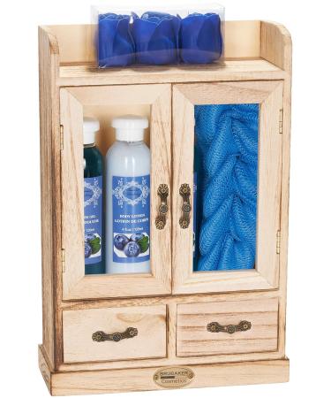 Buy BRUBAKER Cosmetics Bath and Care Set - Blueberry in Wooden Cabinet | International Shipping Available - Buy Online on GoSupps.com