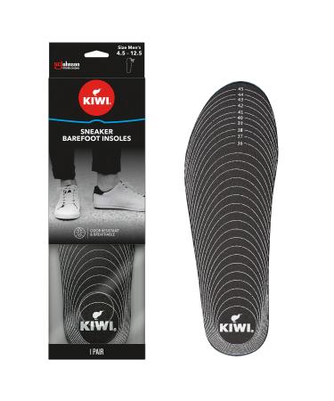 KIWI Barefoot Shoe Insoles and Inserts  All Day Support  Odor Resistant  Moisture Absorbent  Men 4.5-12.5  Black (315284)