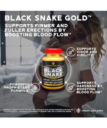 Limited Edition Black Snake Gold by Vigor Labs Male Enhancement Supplement Enhances Blood Flow for Firmness and Size (30 Capsules) - Buy Online on GoSupps.com
