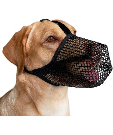 Dog muzzle muzzle with a soft mains cover for small medium-sized and large dogs poisoned bait protection muzzle with adjustable straps bite chew and lick black M: snout (9 "-10 ")