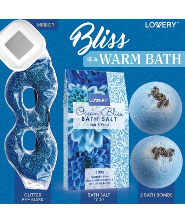 Home Spa Gift Baskets for Women | Ocean Bliss Spa Set with Bath Bombs & Eye Mask Perfect Gift for Relaxation - Buy Online on GoSupps.com
