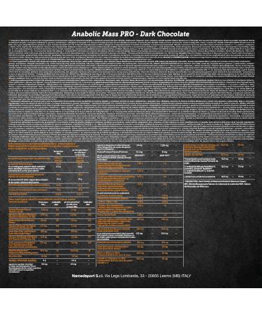 Namedsport Anabolic Mass Pro - Chocolate Protein Powder | 1.6 kg Whey Isolate & Concentrate for Muscle Growth | Italian Brand - Buy Online on GoSupps.com