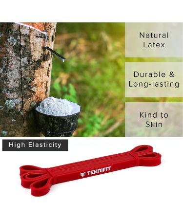 Teknifit Resistance Band - Red (Light) - Full Body Workout Solution | Home Fitness + Free Exercise Guide Download - Buy Online on GoSupps.com