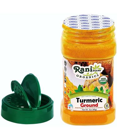 Rani Organic Turmeric (Haldi) Root Powder Spice - High Curcumin Content - 3oz PET Jar | USDA Certified Organic | Vegan, Gluten Friendly, NON-GMO - Indian Origin - Buy Online on GoSupps.com