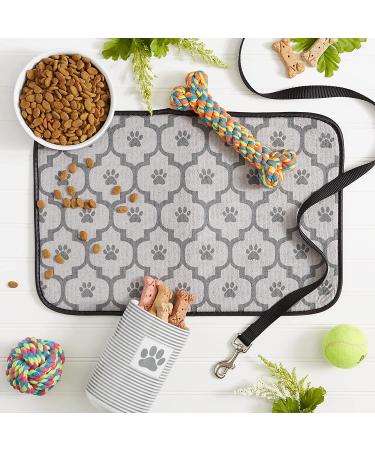 Bone Dry Machine Washable Ultra Absorbent Pet Mat - Lattice Gray - 12x18 - Buy Online on GoSupps.com