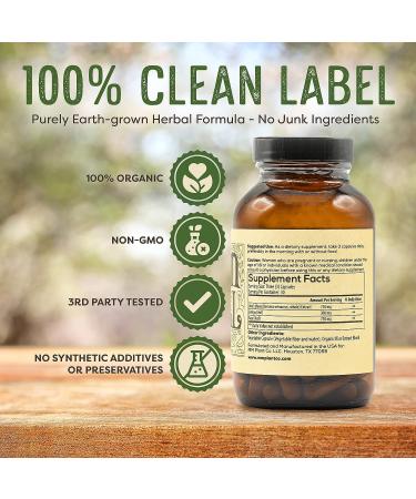 Organic Brain Pill 90 Capsules - Natural Brain Booster with Lions Mane, Ginkgo Biloba, Sage - Enhances Focus, Memory, Clarity - Energy Boosting Supplement - Buy Online on GoSupps.com