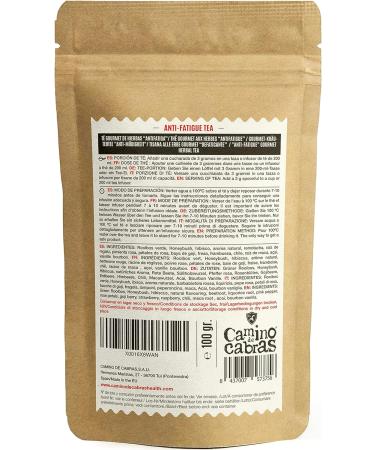 Anti Fatigue Tea - Natural Stress Relief Superfood Infusion with Rooibos, Maca, Acai, Gogi Berry, Hibiscus, Raspberry - Caffeine-Free - 100g - Buy Online on GoSupps.com