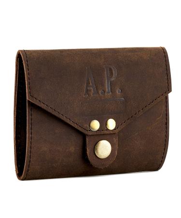 AP Donovan Leather case for safety razor and shaving brush | Travel shaving case | Leather case for safety razor and shaving brush | Brown