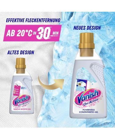 Vanish Oxi Action Power White Gel 750ml - Stain Remover & Laundry Booster for White Linen - Chlorine-Free - Buy Online on GoSupps.com