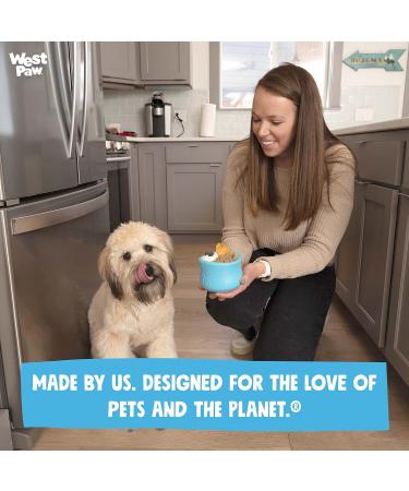 West Paw Zogoflex Toppl Kurzli - Interactive Dog Puzzle Toy for Moderate Chewers - Dispenser for Treats & Dry Food - XL Aqua Blue - Buy Online on GoSupps.com