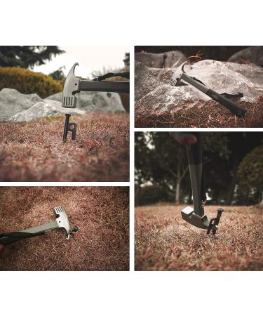 10in Forged Steel Tent Stakes & 12in Camping Hammer Set - 8/16pcs Heavy Duty with Storage Pouch | Ideal for Rocky Terrain, Desert, Snowfield, Grassland - Buy Online on GoSupps.com