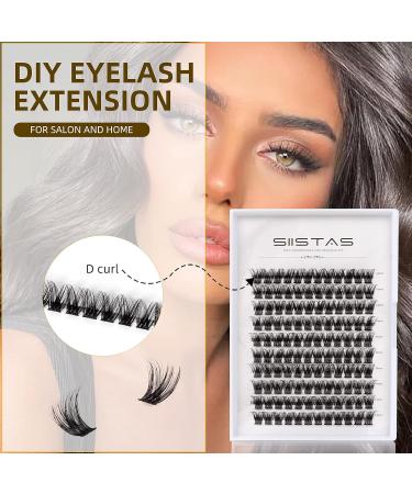 D Curl Individual Cluster Lashes 14mm - Soft & Natural DIY Eyelash Extensions - W06#(14mm) - Buy Online on GoSupps.com