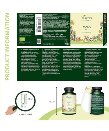 Organic Maca Root Capsules Vegavero | High Strength 750mg Maca Powder | 4 Maca Roots | 120 Capsules Vegan | NO Additives - Buy Online on GoSupps.com
