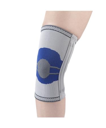 CHAMPION Elastic Knee Support Compression Sleeve with Flexible Stays Gray (Side Stays) Large