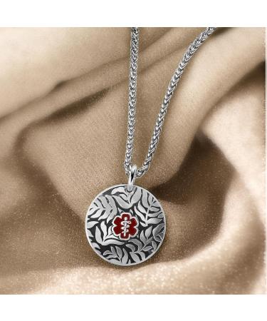Custom Sterling Silver Medical Alert Necklace | Free Engraving | Personalized Medic ID Pendant for Men Women & Kids - Buy Online on GoSupps.com
