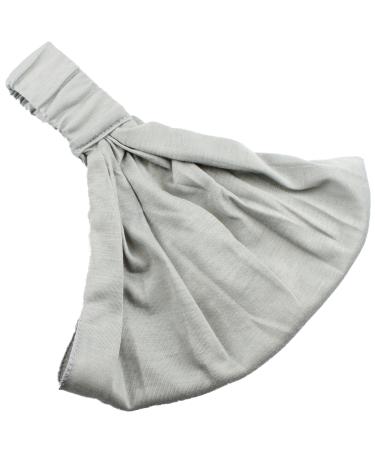 Grey Headwrap Headband Elasticated Head Wrap Cotton In Many Colours Stretchy 3 In 1
