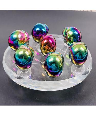 Natural Crystal Rough Natural Crystal Natural Electroplated Metal Colour Gemstone Crystal Skull Stone Seven Star Array Ornament for Home Decoration - Buy Online on GoSupps.com