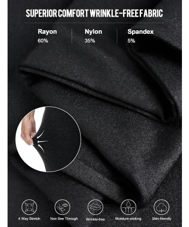 Puweer Women's Black Capri Pants - Business Casual Stretchy Slim Straight Fit with Pockets - Buy Online on GoSupps.com