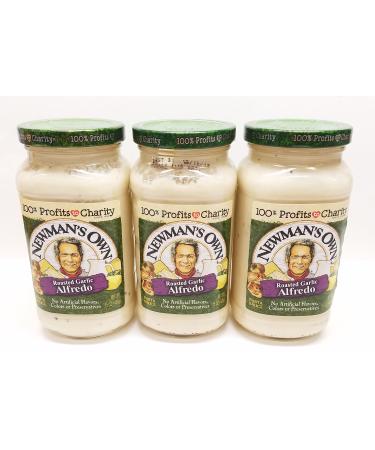 Newman's Own Roasted Garlic Alfredo Sauce 15 Oz (Pack of 3)