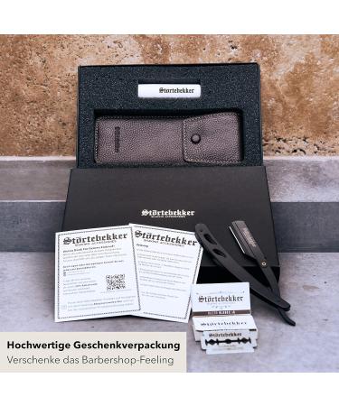 St rtebekker Straight Razor Set - Handmade Leather Case Alaunstift 10 Blades - Premium Quality Wet Shaving Gift Idea - Buy Online on GoSupps.com