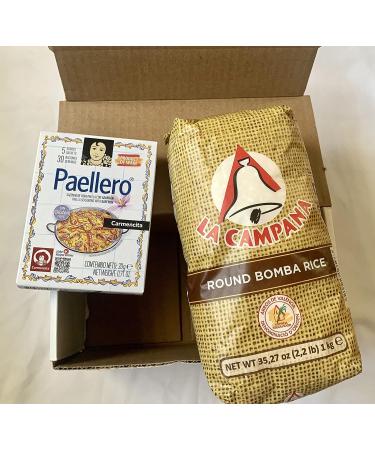 Authentic Spanish Rice & Paellero Seasoning Bundle - 2.2 lb Rice + 0.71 oz Seasoning - 5 Sachets | Imported from Spain - Buy Online on GoSupps.com