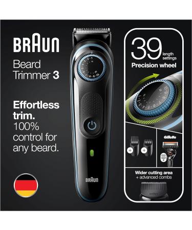 Braun Beard Trimmer & Hair Clippers + Gillette Fusion5 ProGlide Razor | UK 2 Pin Plug - BT3240 Black/Blue - Buy Online on GoSupps.com