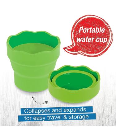 Faber-Castell Collapsible Water Cup - Light Green (Reusable, Perfect for Mixed Media and Painting) - Buy Online on GoSupps.com