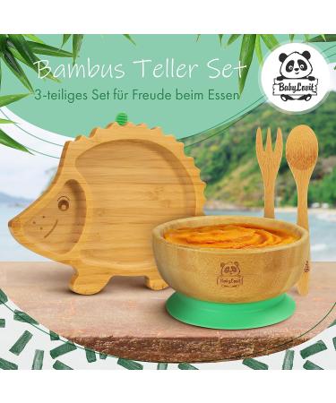 Babylovit Baby Dishes with Suction Cup - Stress-Free Bamboo Plates & Bowl for Kids | Perfect Dining Phase Accessories - Buy Online on GoSupps.com