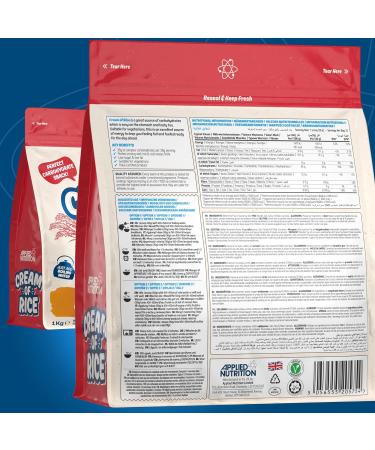 Applied Nutrition Cream of Rice - High Carbohydrate Cream of Rice Supplement Source of Energy for Breakfast & Snacks Easy to Digest Low Sugar Low Fat Vegan 1kg (Toffee Biscuit) Toffee Biscuit 1 kg (Pack of 1) - Buy Online on GoSupps.com