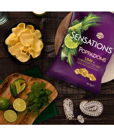 Walker Sensations Lime & Coriander Poppadoms 82.5g - Authentic Indian Snack - Buy Online on GoSupps.com