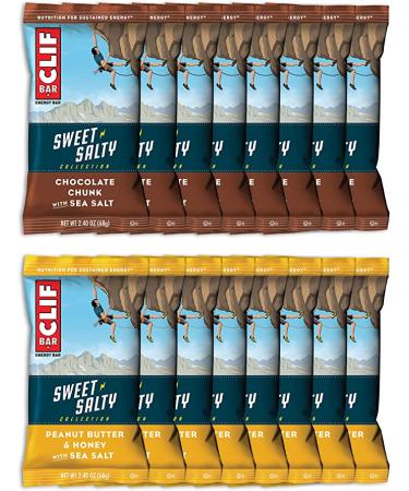 CLIF BARS - Energy Bars - Sweet & Salty Variety Pack - (2.4 Oz Protein Bars 16 Count) (Packaging May Vary)
