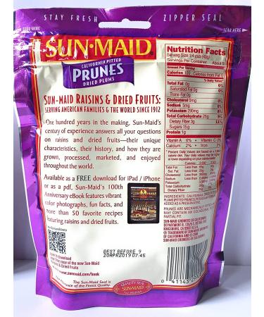 Sun Maid Pitted Prunes - 2 Packs of Dried Pitted Plums with Recipe Book - Buy Online on GoSupps.com