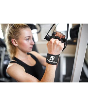 ProFitness Cross Training Gloves with Non-Slip Palm & Wrist Wrap Support | Prevent Calluses, Perfect for WODs & Weightlifting | Black, Medium | Men & Women - Buy Online on GoSupps.com