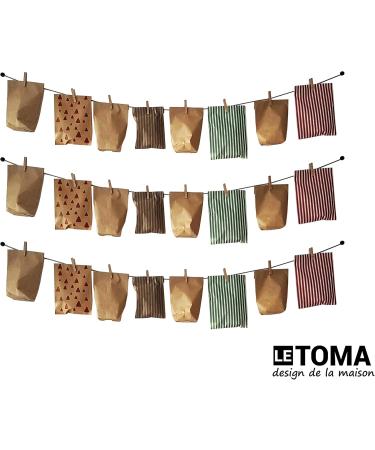 Letoma Photo Rope 100 cm - Handmade Hemp Foto Leash with 8 Brackets | Ideal for Hanging Photos & Postcards - Premium Quality & Patented Design - Made in Germany - Buy Online on GoSupps.com