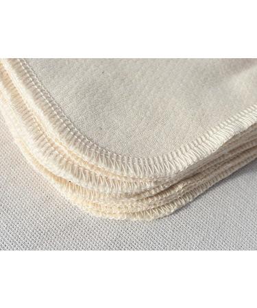 Organic 2 Ply Flannel Baby Wipes 8x8 Inches Set of 10 | Washable & Reusable | Matching Organic Cotton Thread - Buy Online on GoSupps.com